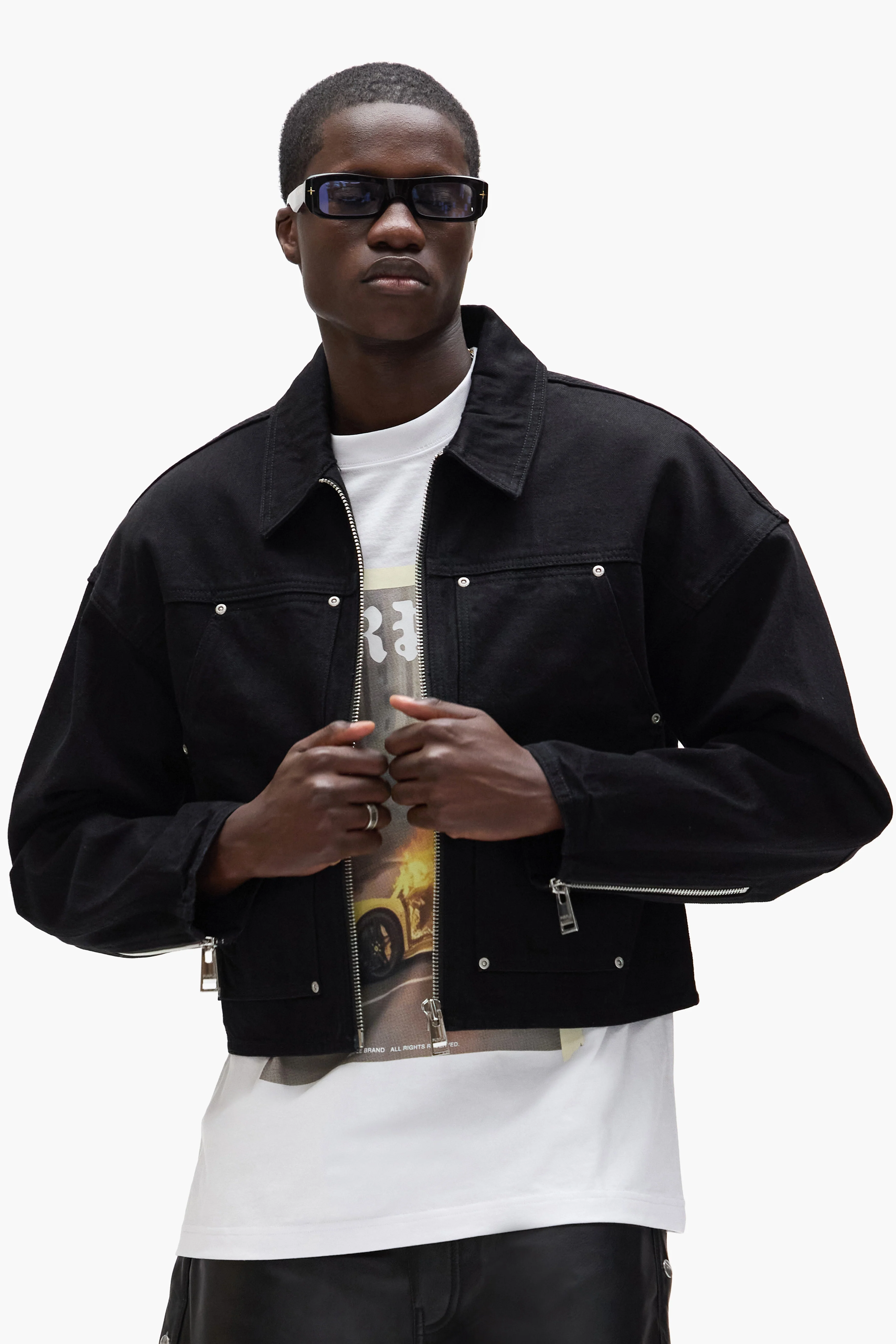 Cropped Carpenter Jacket - Image 4