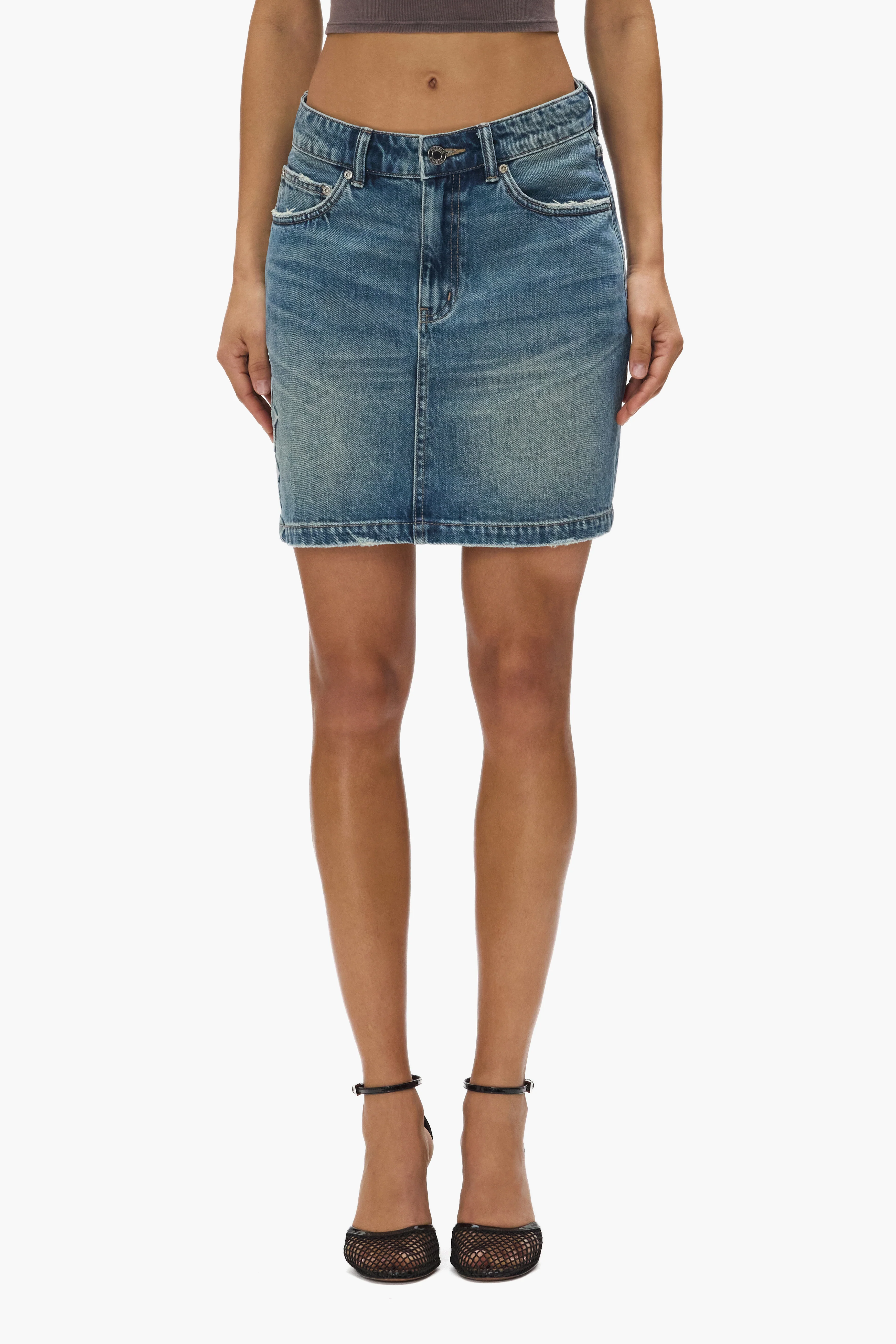 Embossed Monogram Mini Skirt