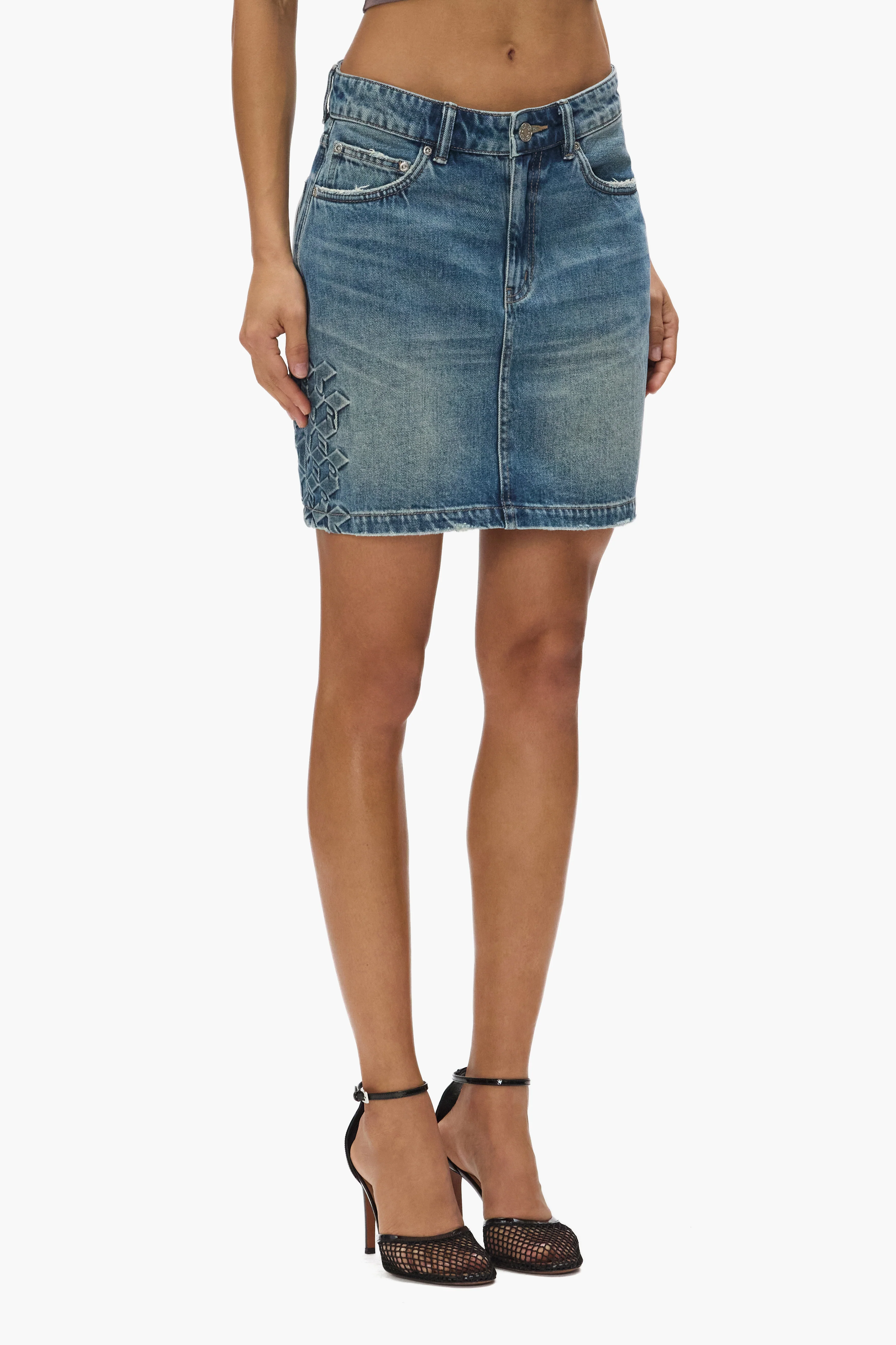 Embossed Monogram Mini Skirt - Image 2
