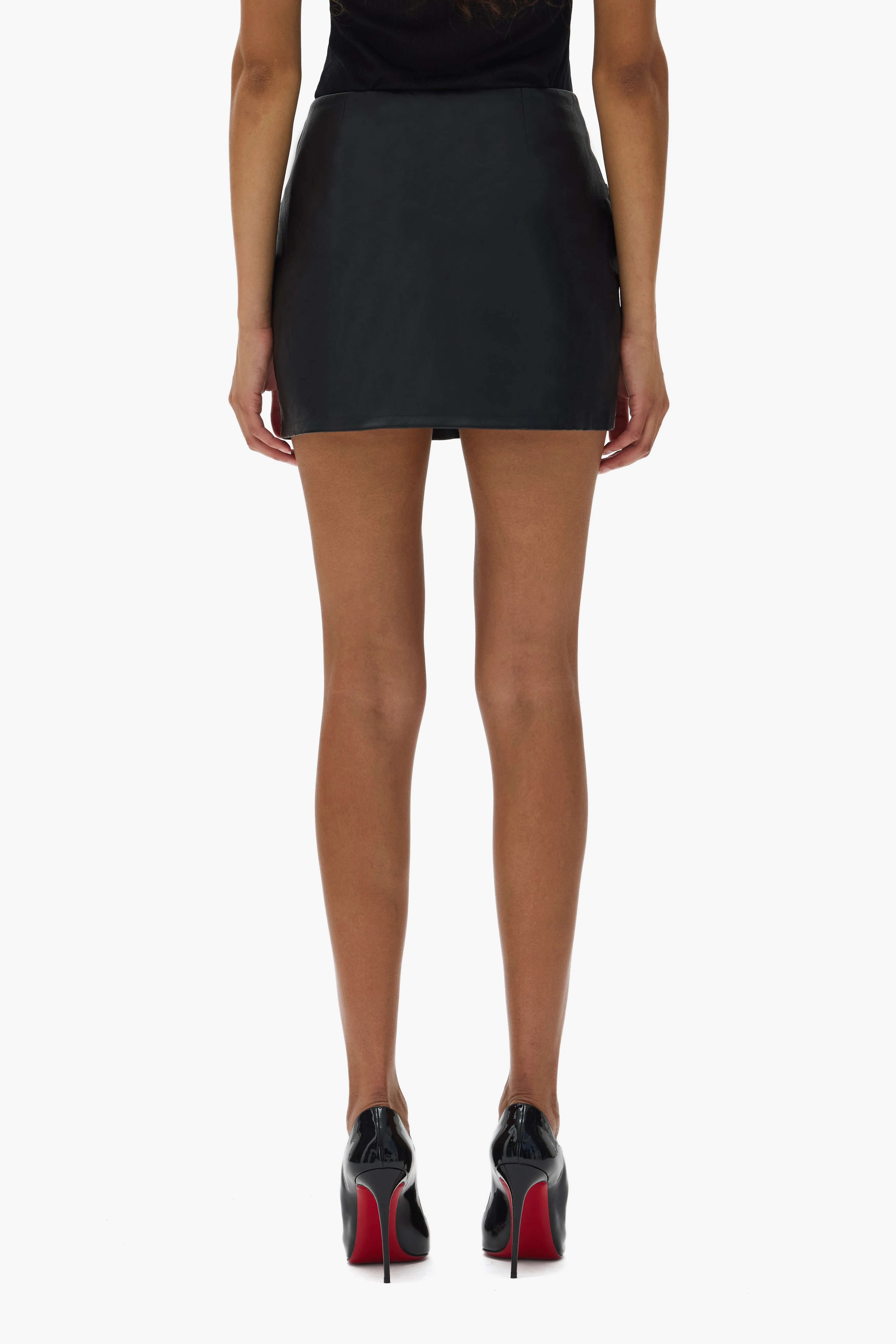 Leather V Zip Skirt - Image 3