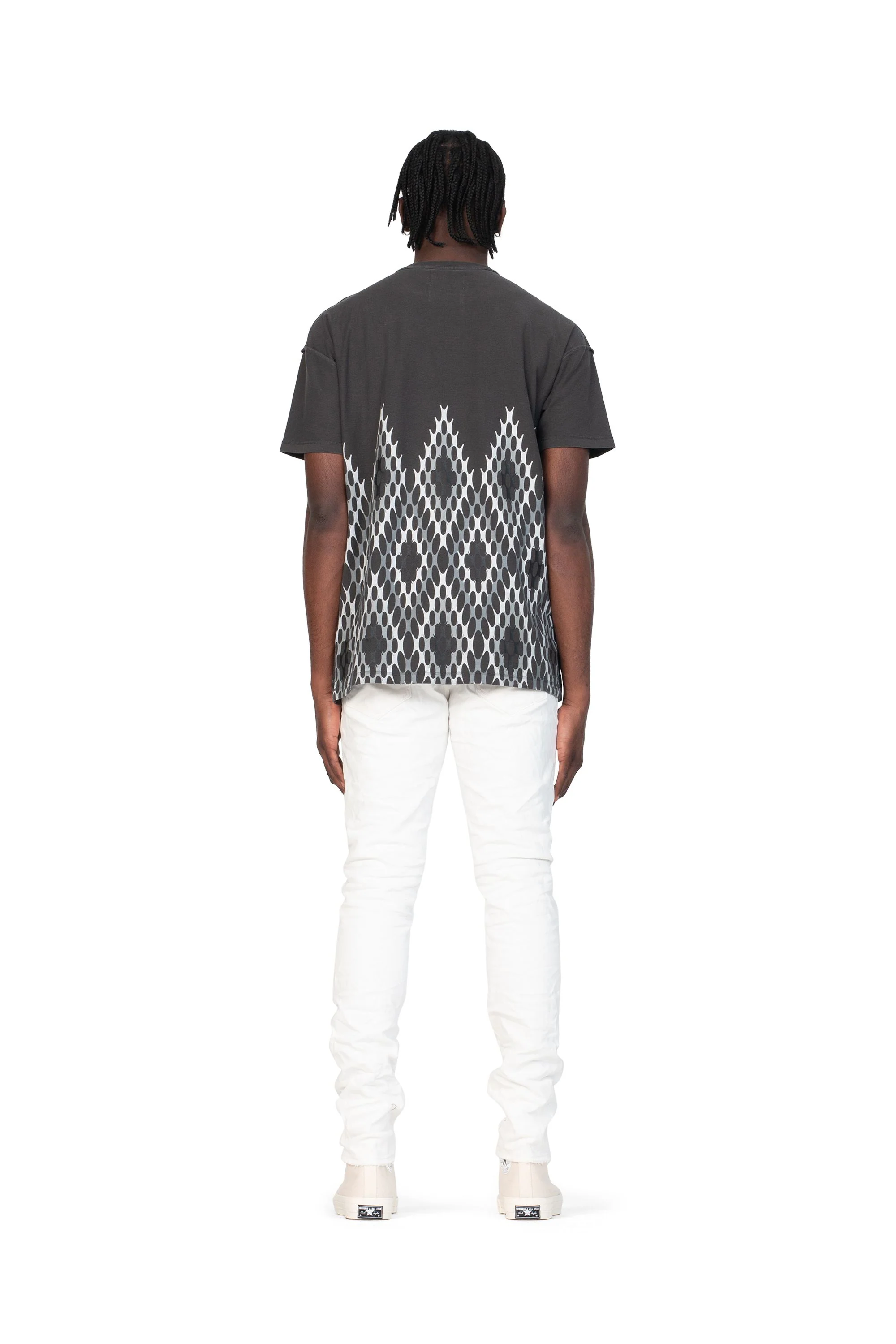 P001 LOW RISE SKINNY JEAN - Optic White Knee Slit - Image 2