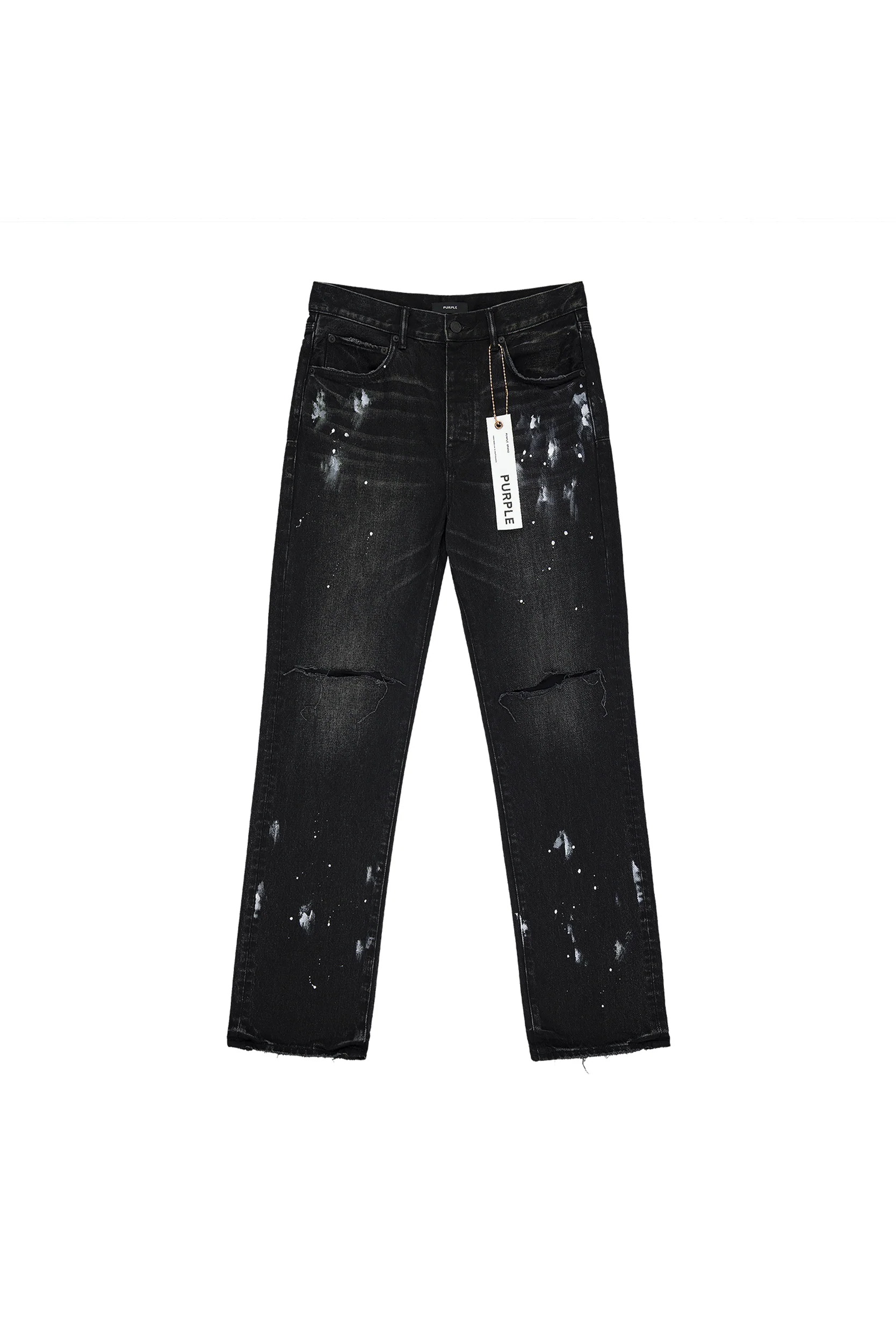 P011 Knee Slit Paint Splatters