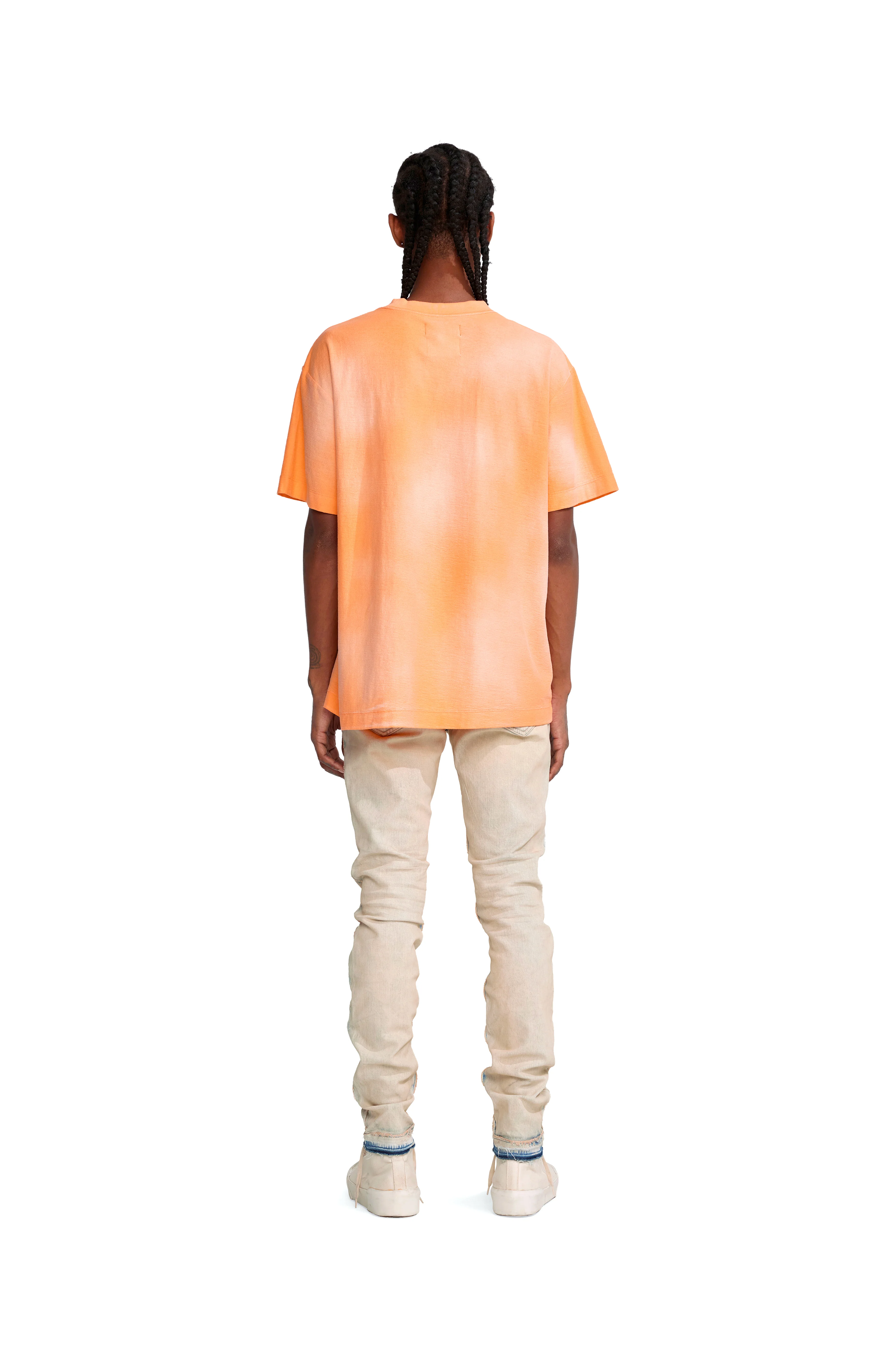 P104 REGULAR FIT T-SHIRT - Double Stripe in Neon Orange - Image 3