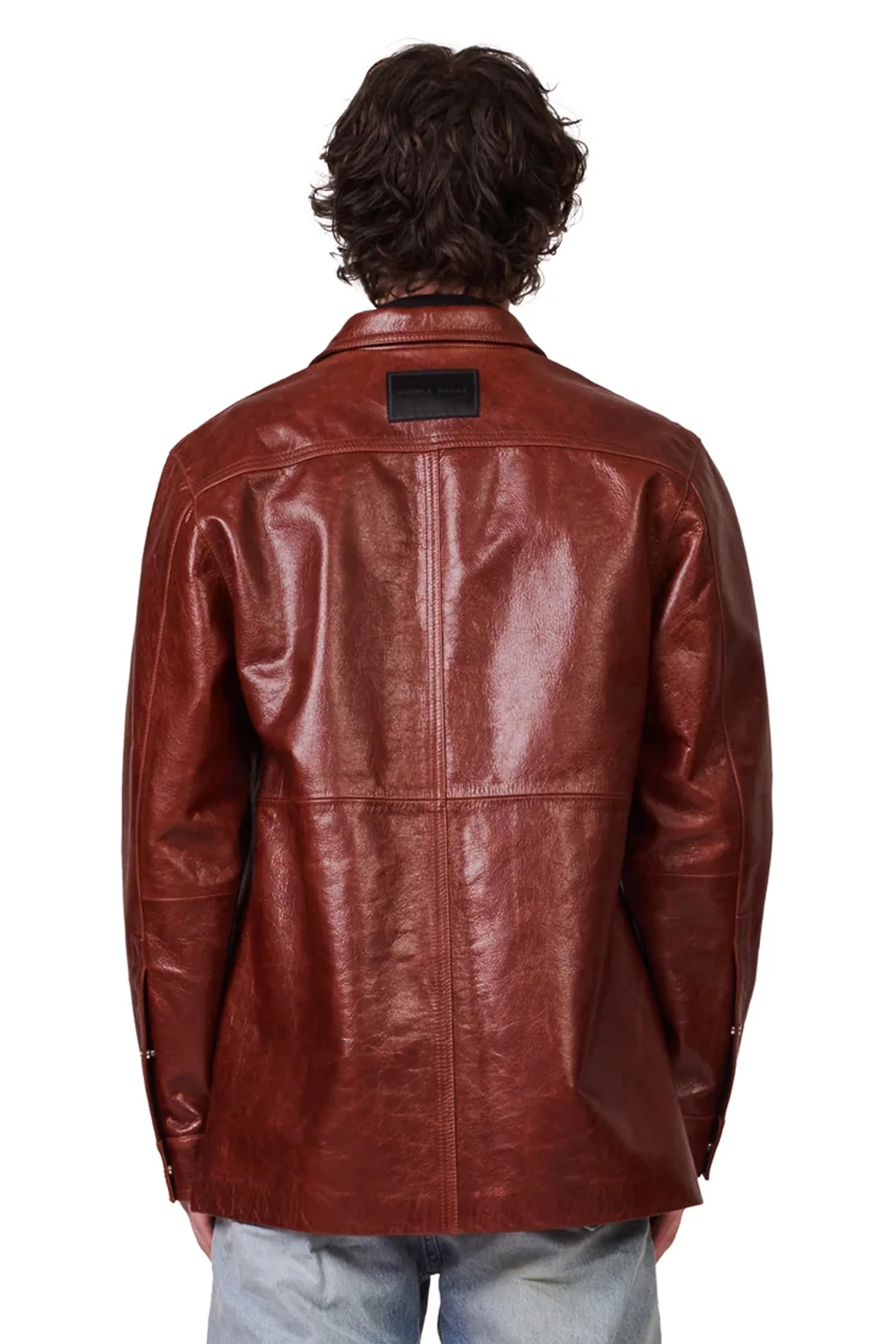 P327 LONG SLEEVE SHIRT JACKET - Shiny Leather Cathay Spice - Image 2