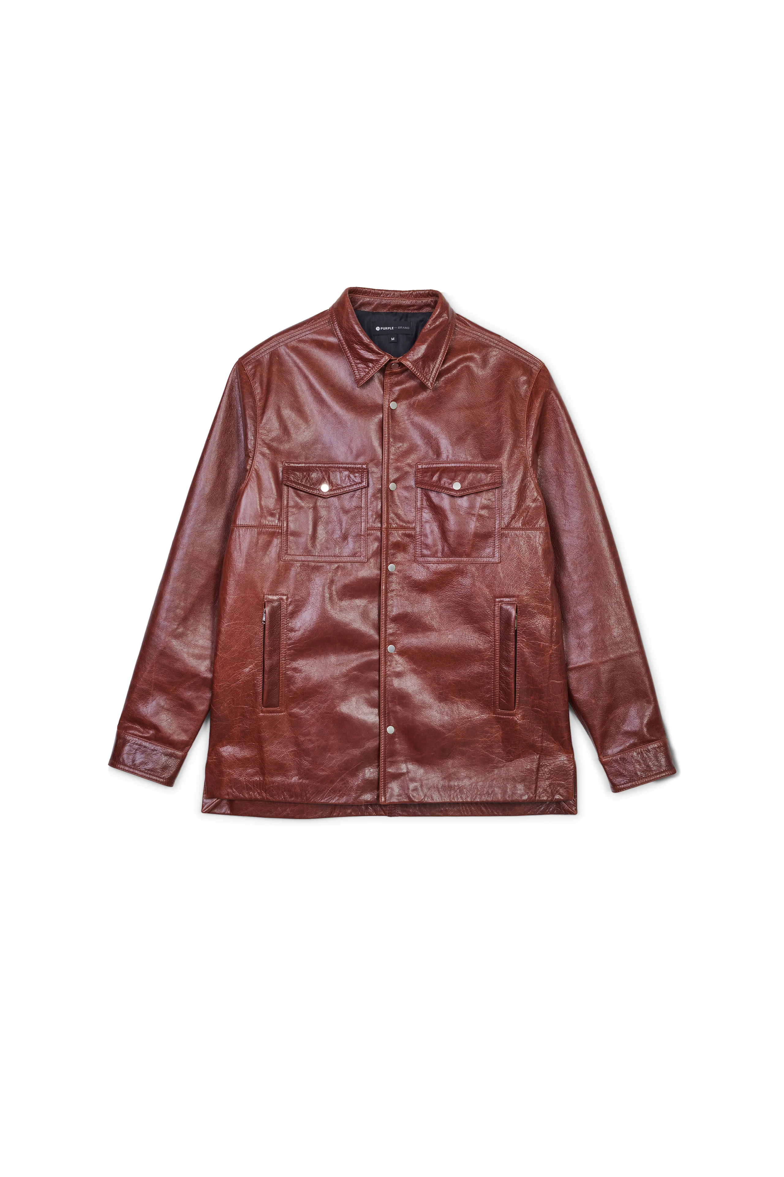 P327 LONG SLEEVE SHIRT JACKET - Shiny Leather Cathay Spice - Image 3