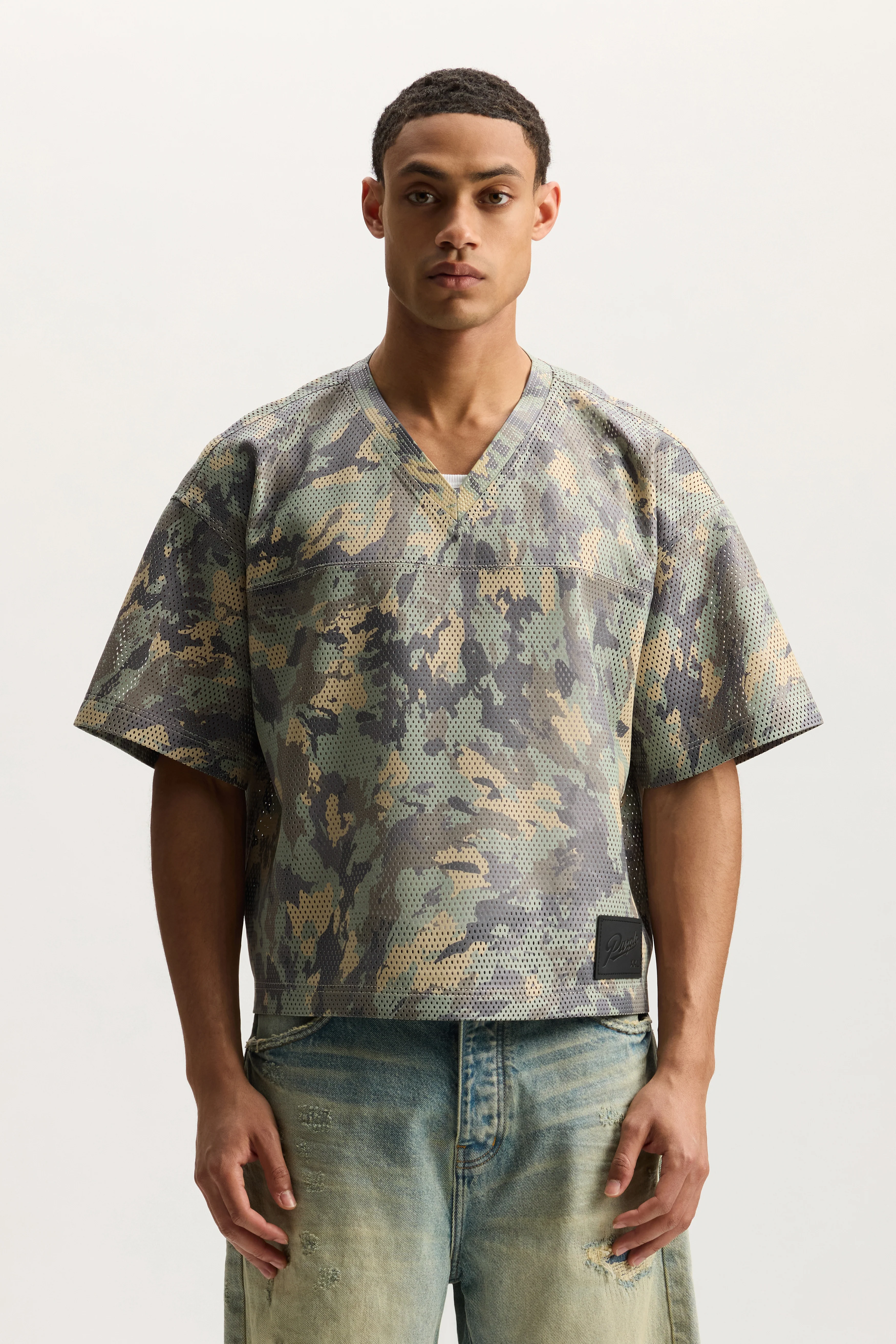 Painted Camo Leather Tee - Image 2