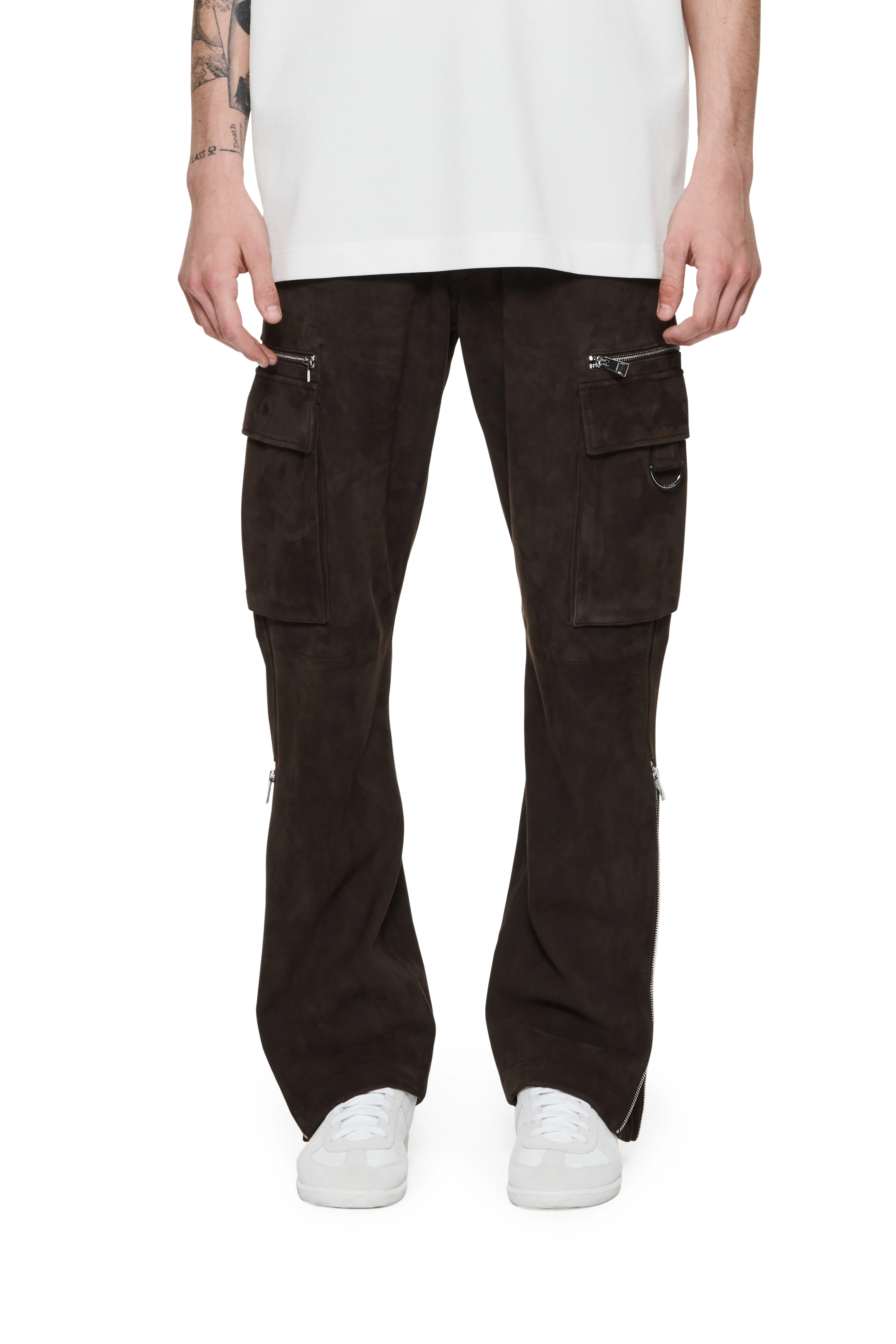 Suede Zip Cargo Pant