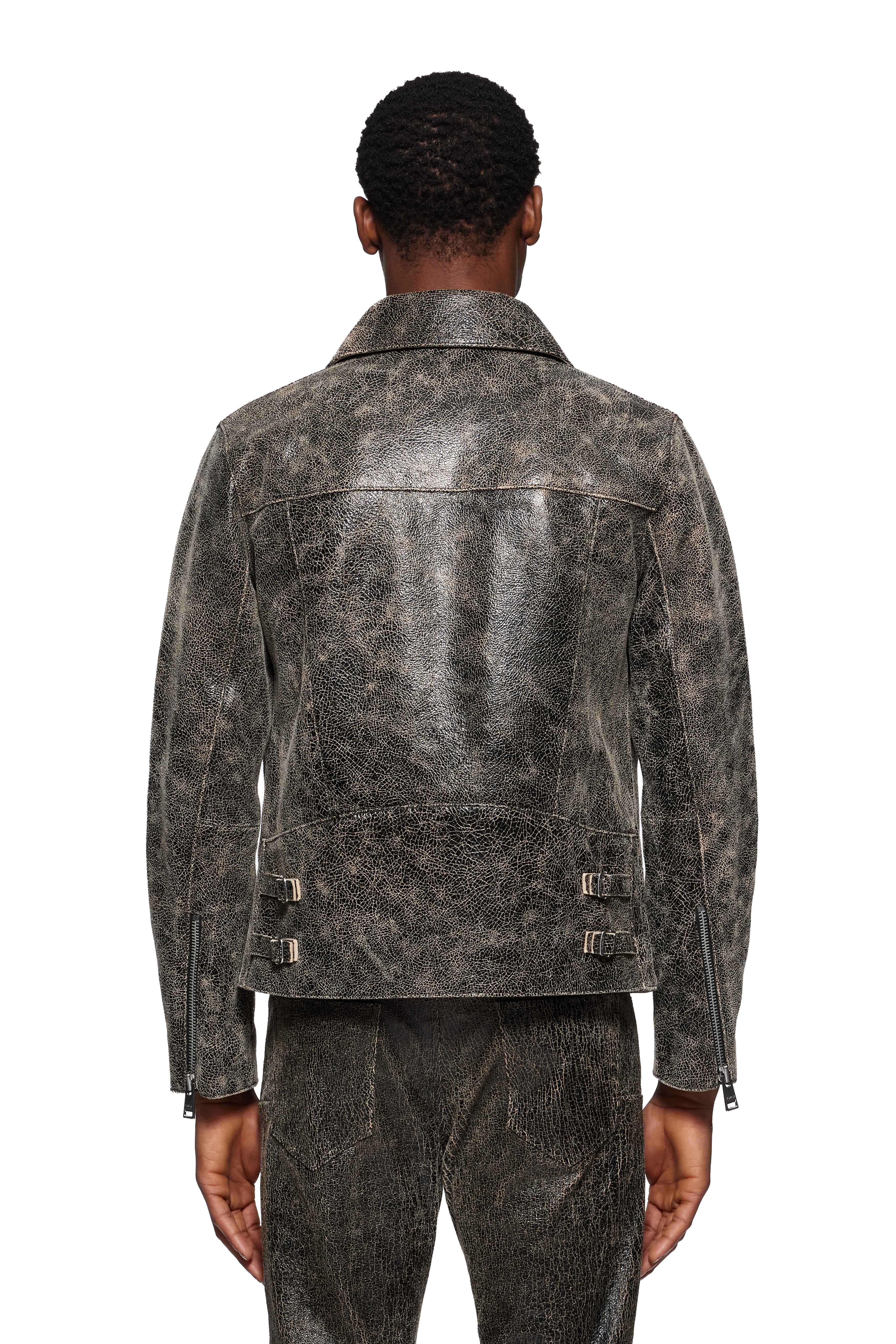 Wordmark Leather Zip Up Jacket - Image 2