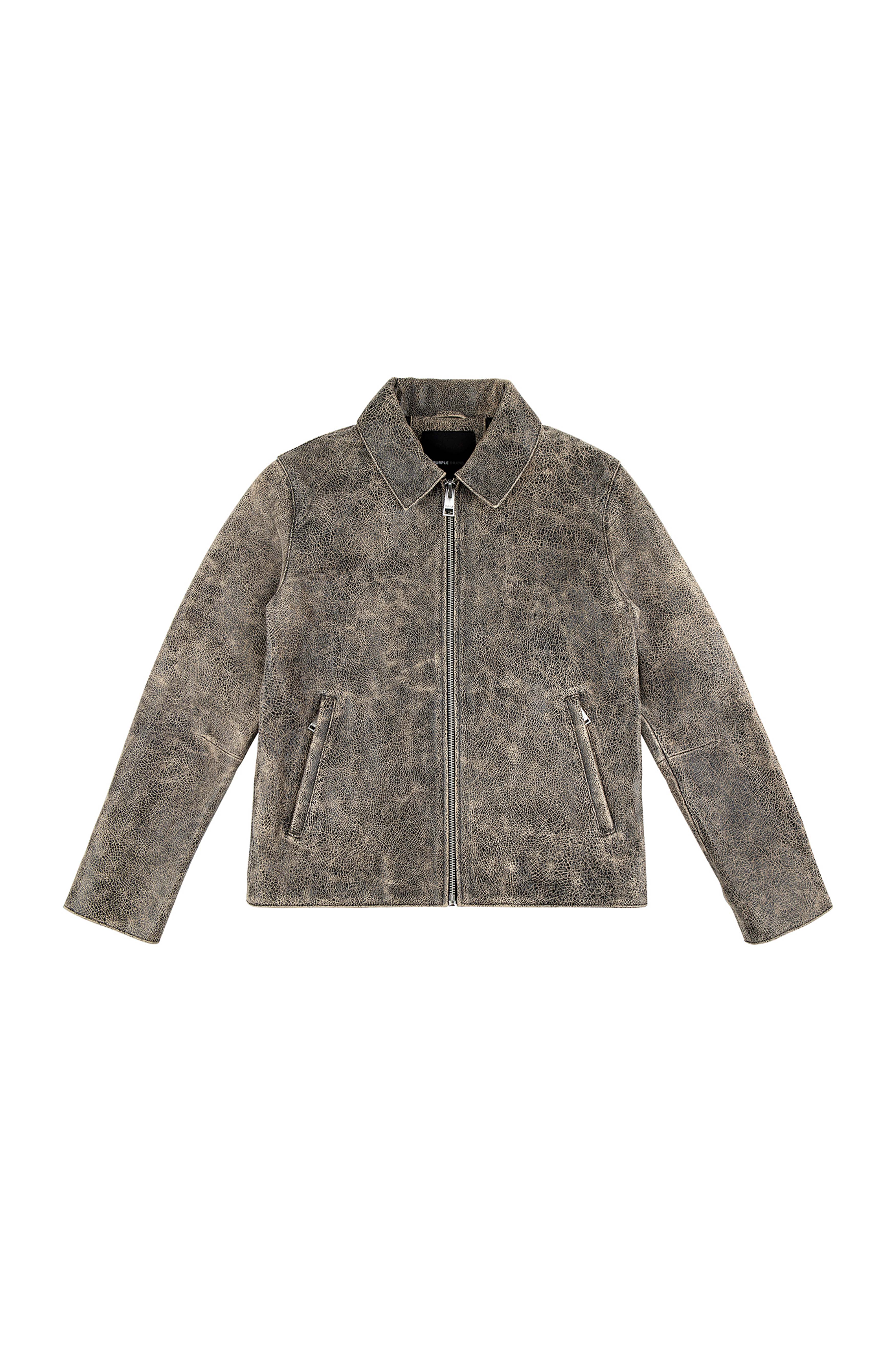 Wordmark Leather Zip Up Jacket - Image 3